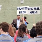 Drug Free Hire Me Rally in downtown Marion Ohio
